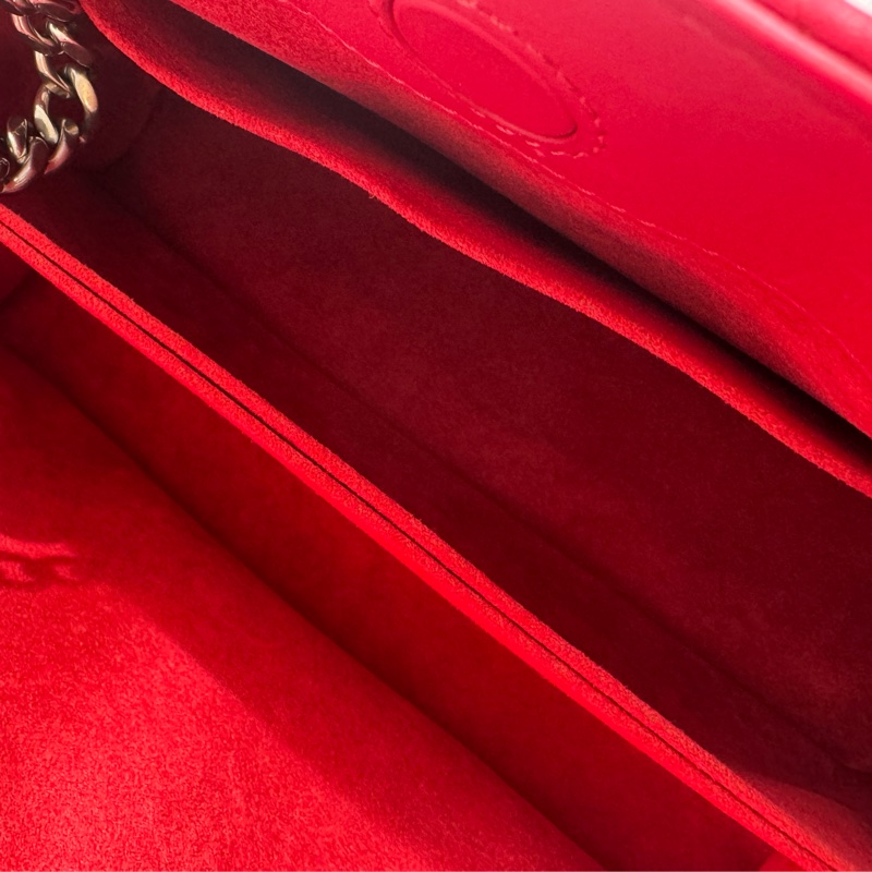 LV紅色山形紋銀logo鏈肩背包 超亮眼✨✨-21