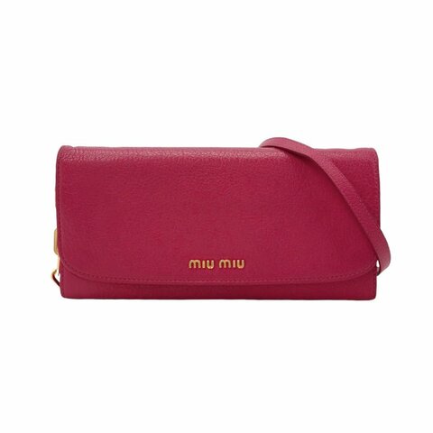 Miu Miu羊皮字母logo斜挎包單肩包