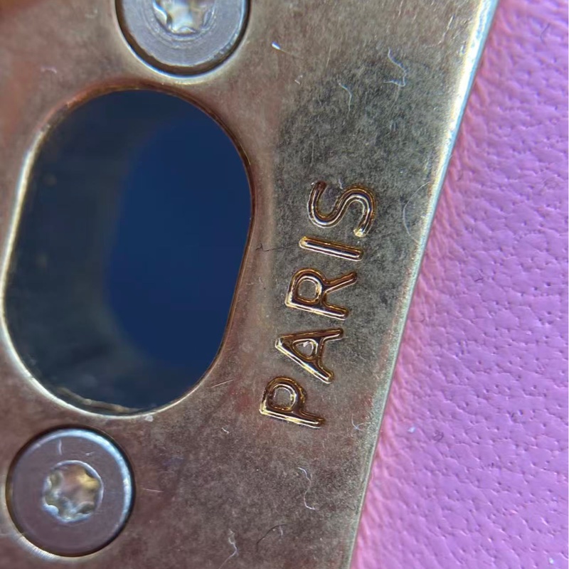 香奈兒 Chanel mini 粉色金扣羊皮木鏈條包芯片-12