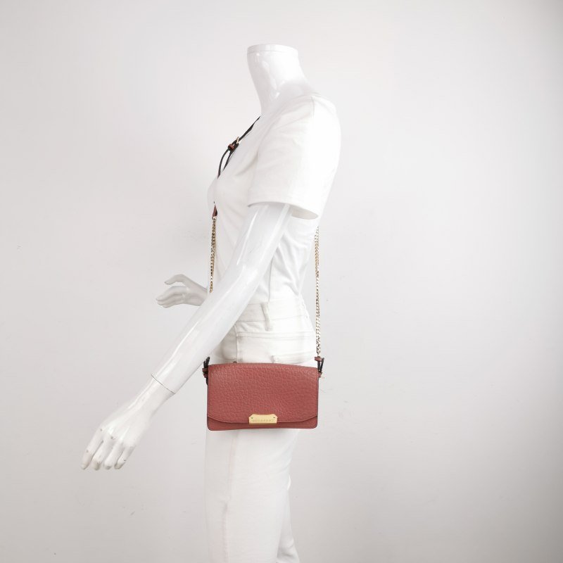 Burberry牛皮純色斜挎包單肩包-1