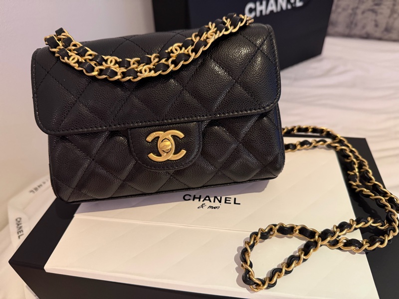 ❤️Chanel 25K 最新款荔枝牛18cm 方胖-0