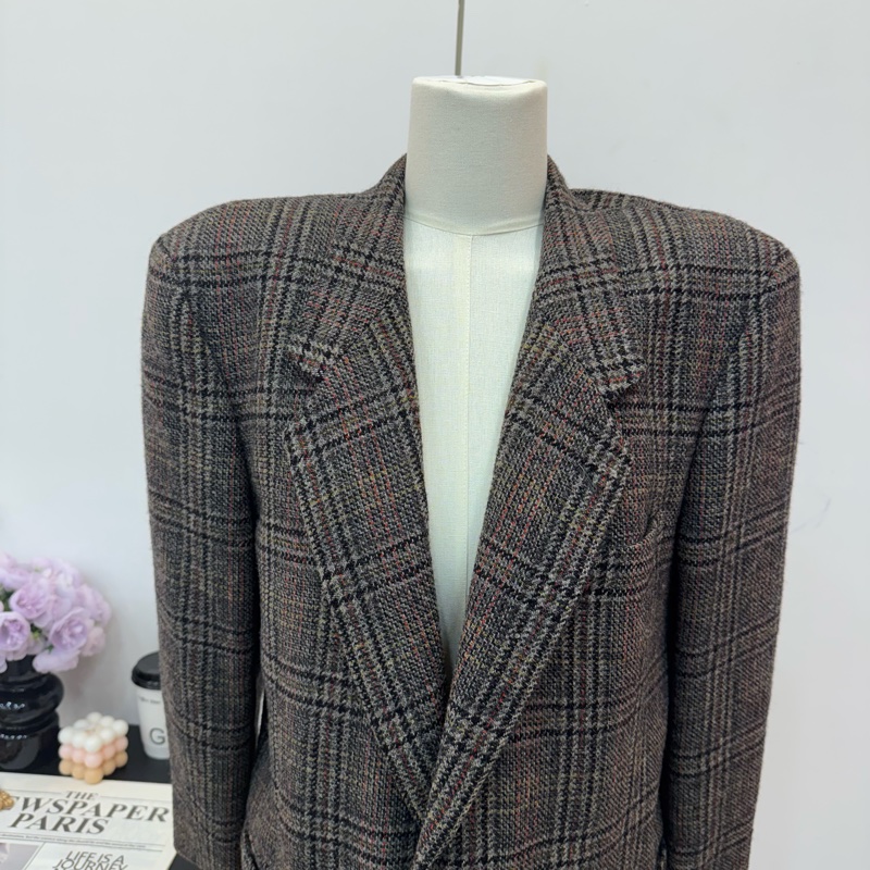 Dior 復古格紋 女士 西裝外套 vintage 二手-5
