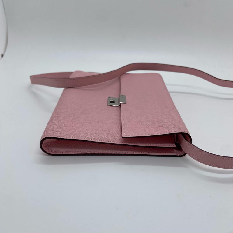 二手Hermes 愛馬仕Clic 16 3Q櫻花粉山羊皮Z刻-3
