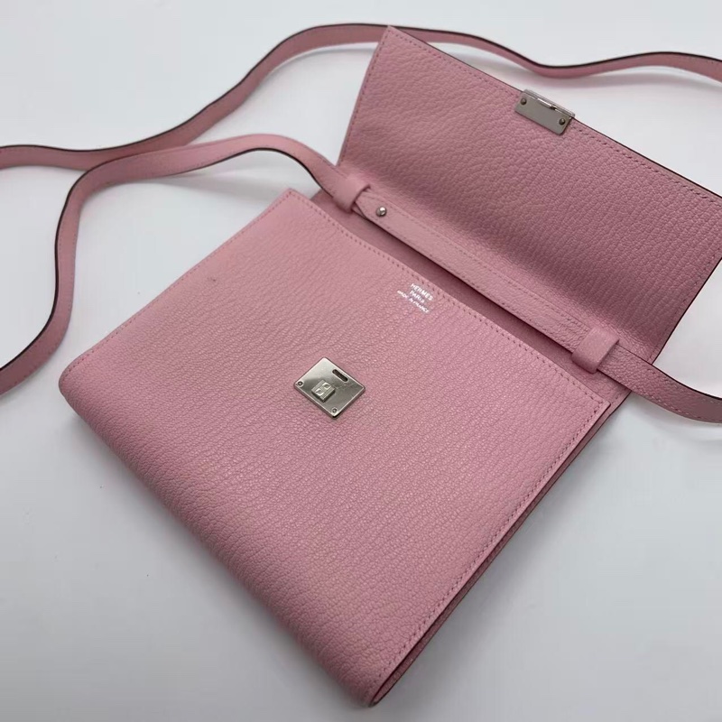 二手Hermes 愛馬仕Clic 16 3Q櫻花粉山羊皮Z刻-7