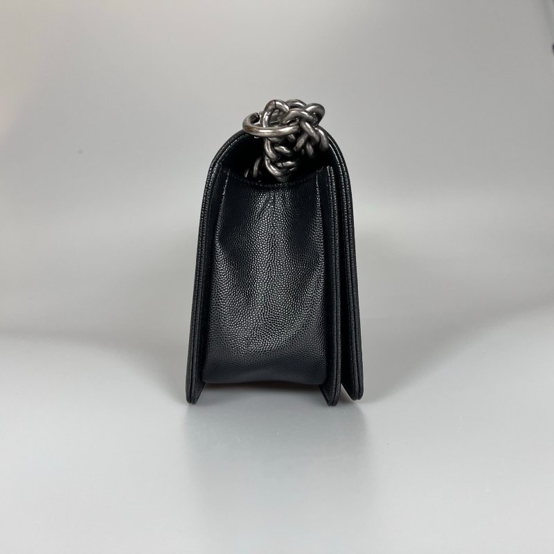 CHANEL BOY25包荔枝黑銀 晶片款-2