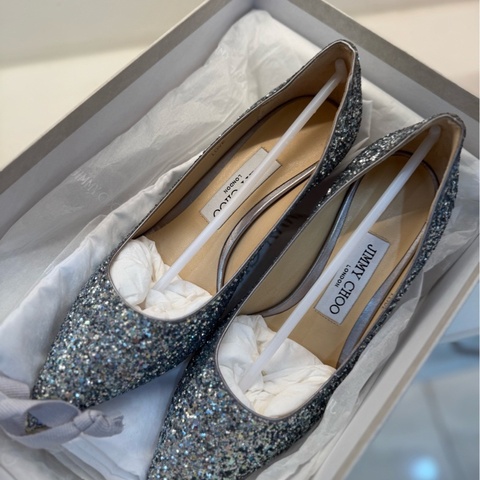 全新Jimmy Choo  亮片細閃尖頭高跟鞋36碼