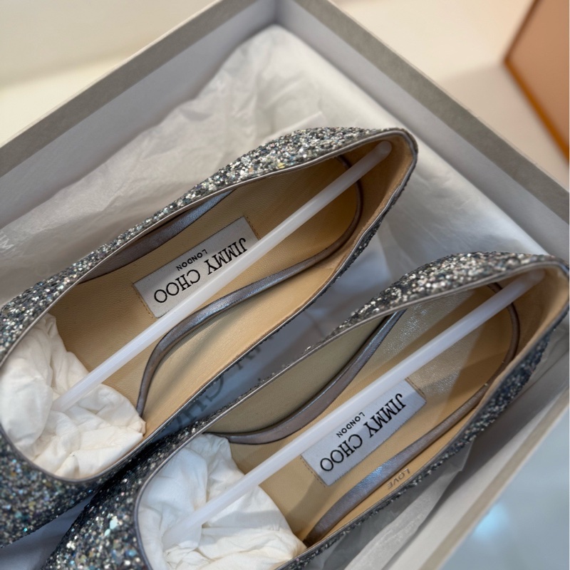 全新Jimmy Choo  亮片細閃尖頭高跟鞋36碼-2
