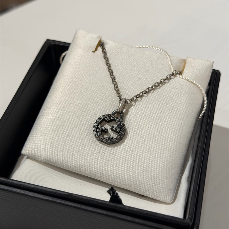 Gucci 做舊互扣雙G項鍊💗復古歐美風必備-0