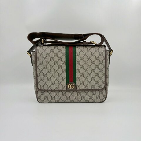 GUCCI原花金釦Ophidia下蓋郵差包