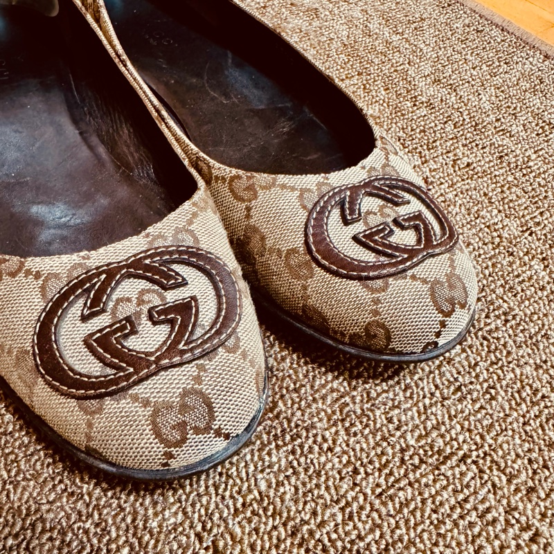 Gucci滿版老花經典平底鞋38.5-39適合-4