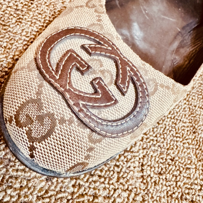 Gucci滿版老花經典平底鞋38.5-39適合-5