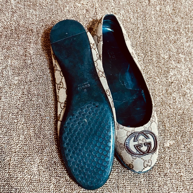 Gucci滿版老花經典平底鞋38.5-39適合-6