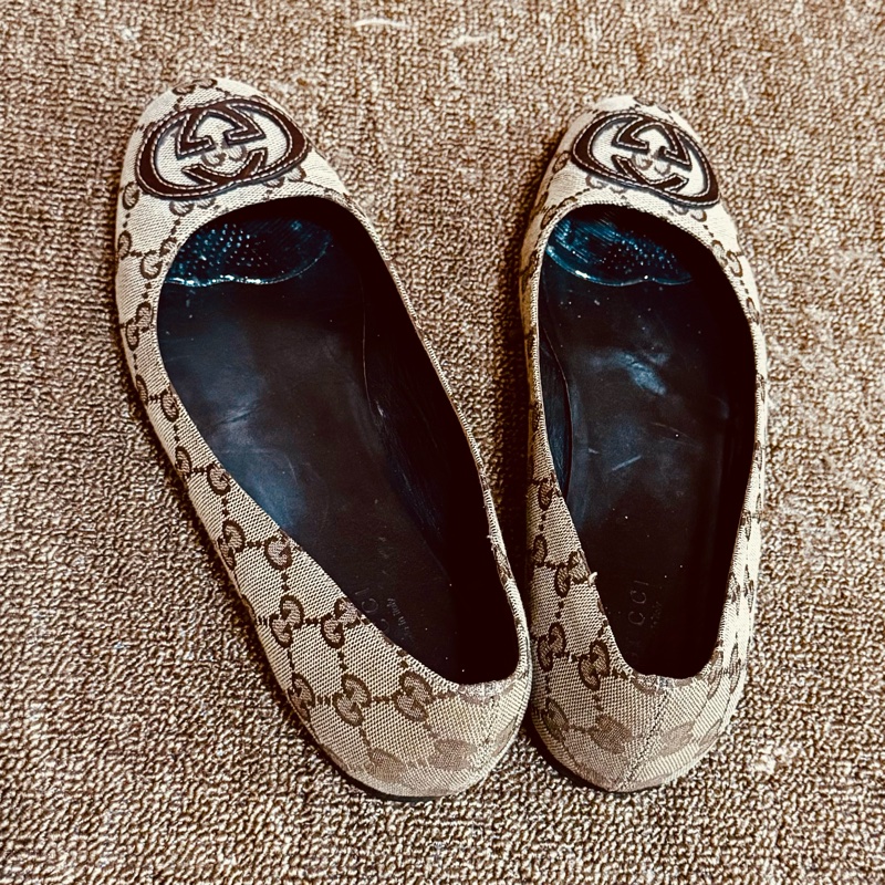 Gucci滿版老花經典平底鞋38.5-39適合-7
