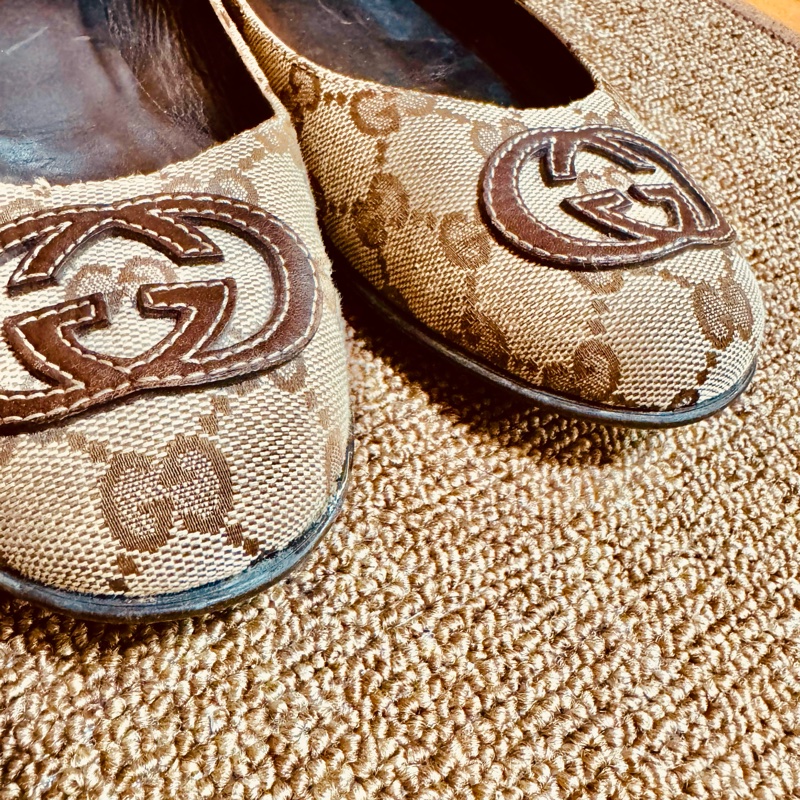 Gucci滿版老花經典平底鞋38.5-39適合-8