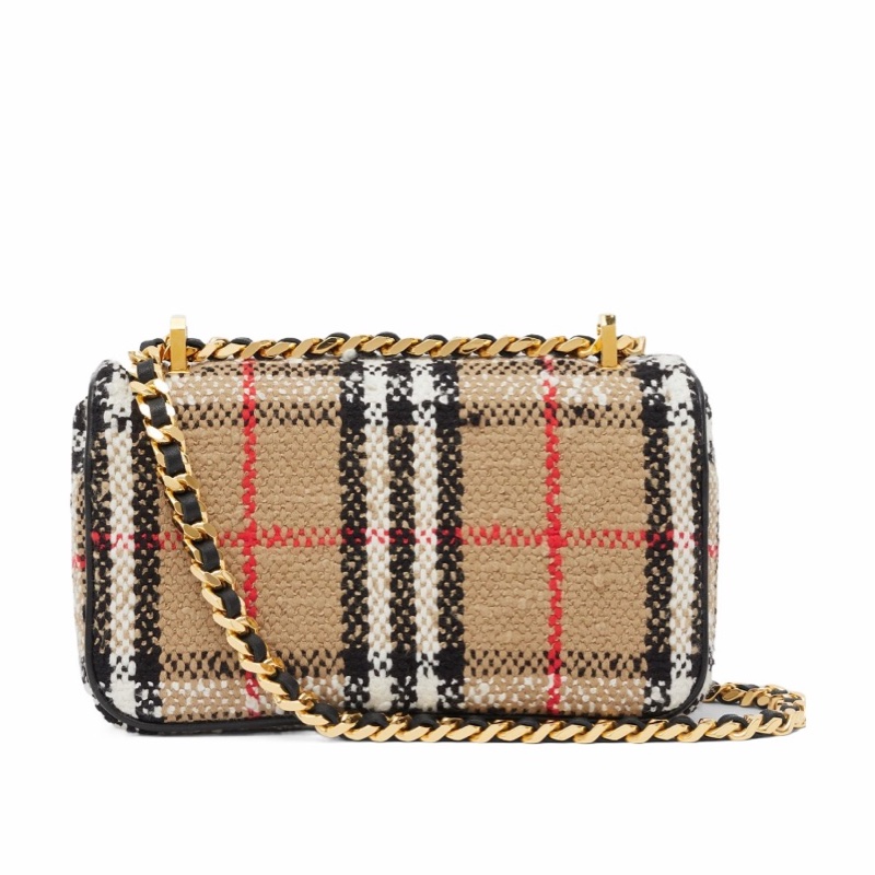 Burberry 女士 Lola - Vintage 格紋花呢迷你蘿納單肩包均碼碼常規、17 X 3.5 X 10 CM-5