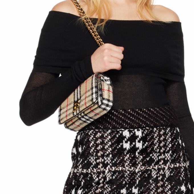 Burberry 女士 Lola - Vintage 格紋花呢迷你蘿納單肩包均碼碼常規、17 X 3.5 X 10 CM-6