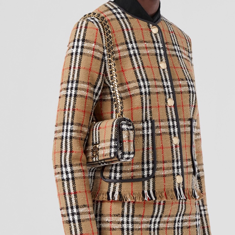Burberry 女士 Lola - Vintage 格紋花呢迷你蘿納單肩包均碼碼常規、17 X 3.5 X 10 CM-8