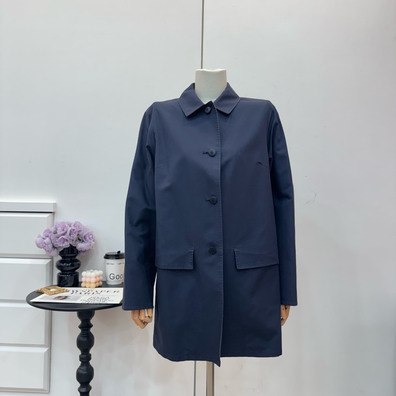 Burberry 深藍色 復古 女士風衣 vintage 二手-0