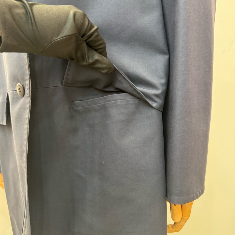 Burberry 深藍色 復古 女士風衣 vintage 二手-8
