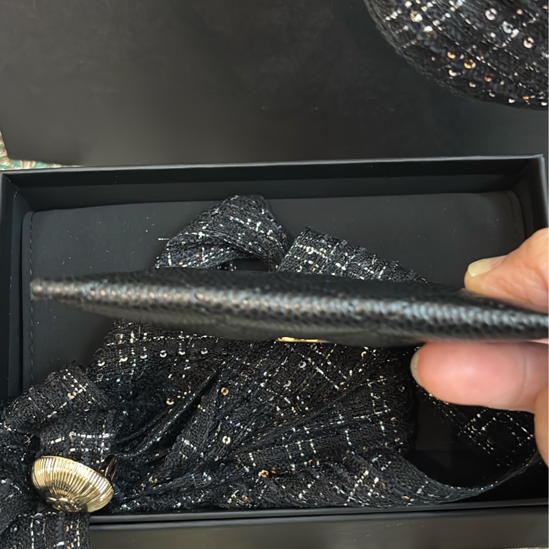 Chanel 經典黑金荔枝牛皮卡包-4