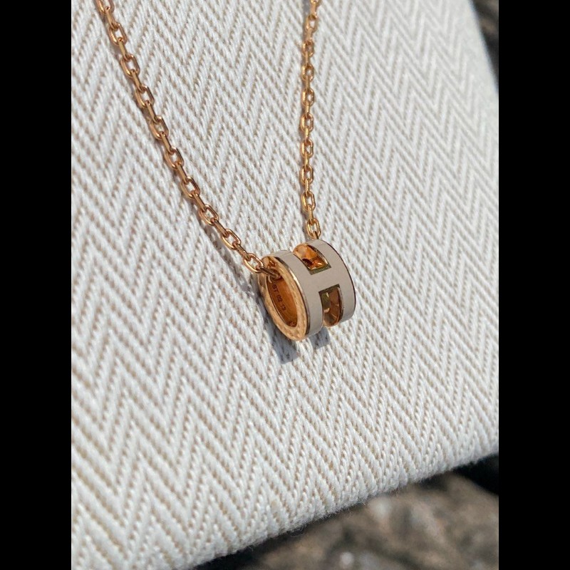 ❤️全新未使用品👍💯mini pop H墜飾 奶茶色/杏色 玫瑰金-3