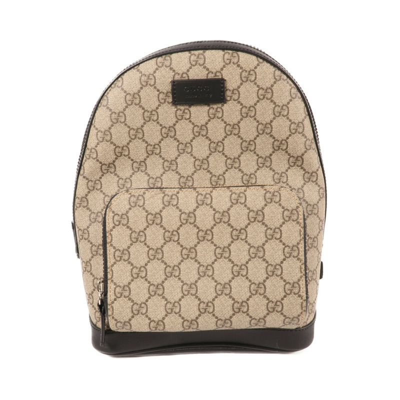 GUCCI 塗層帆布GG Supreme Backpack銀扣背包-0