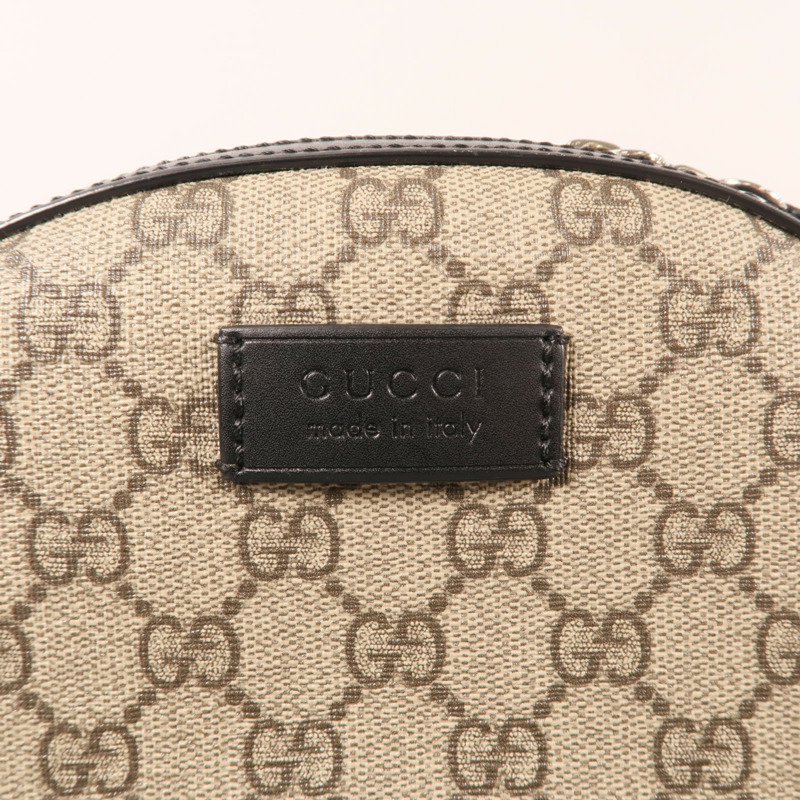 GUCCI 塗層帆布GG Supreme Backpack銀扣背包-7