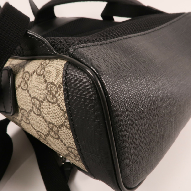 GUCCI 塗層帆布GG Supreme Backpack銀扣背包-10