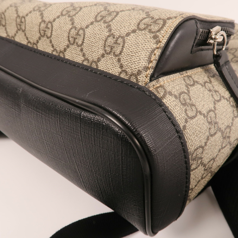 GUCCI 塗層帆布GG Supreme Backpack銀扣背包-11