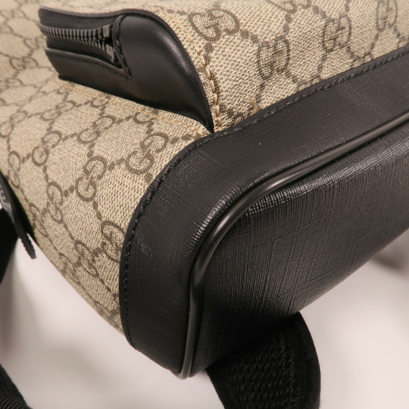 GUCCI 塗層帆布GG Supreme Backpack銀扣背包-12