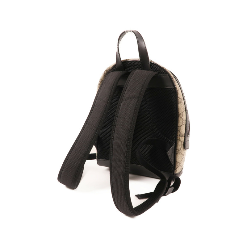 GUCCI 塗層帆布GG Supreme Backpack銀扣背包-13