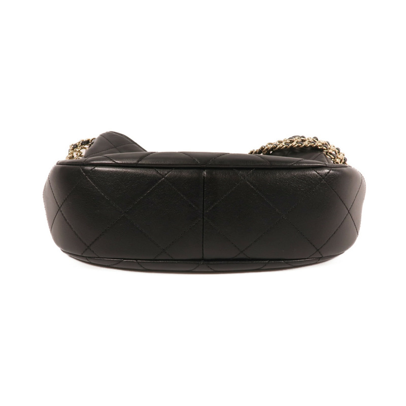 CHANEL 羊皮皮革Hobo Bag金扣鏈帶肩背袋-3