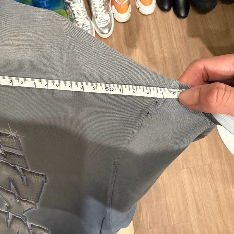Balenciaga 巴黎世家 藍灰色牛仔踢恤-12