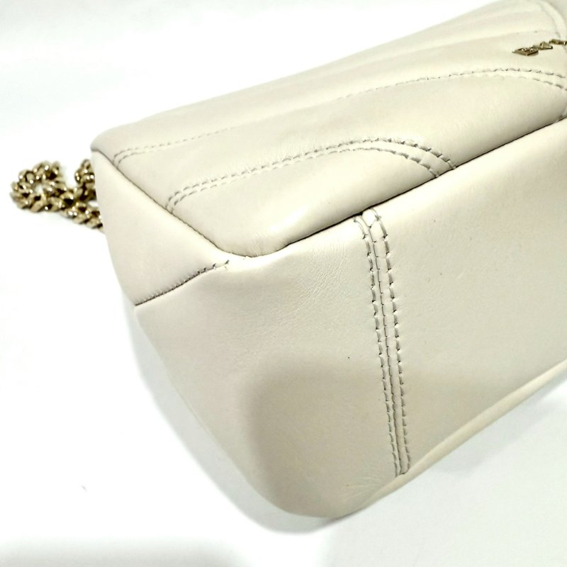 BVLGARI白色絎縫小牛皮Serpenti Cabochon蛇頭側背包287993-9