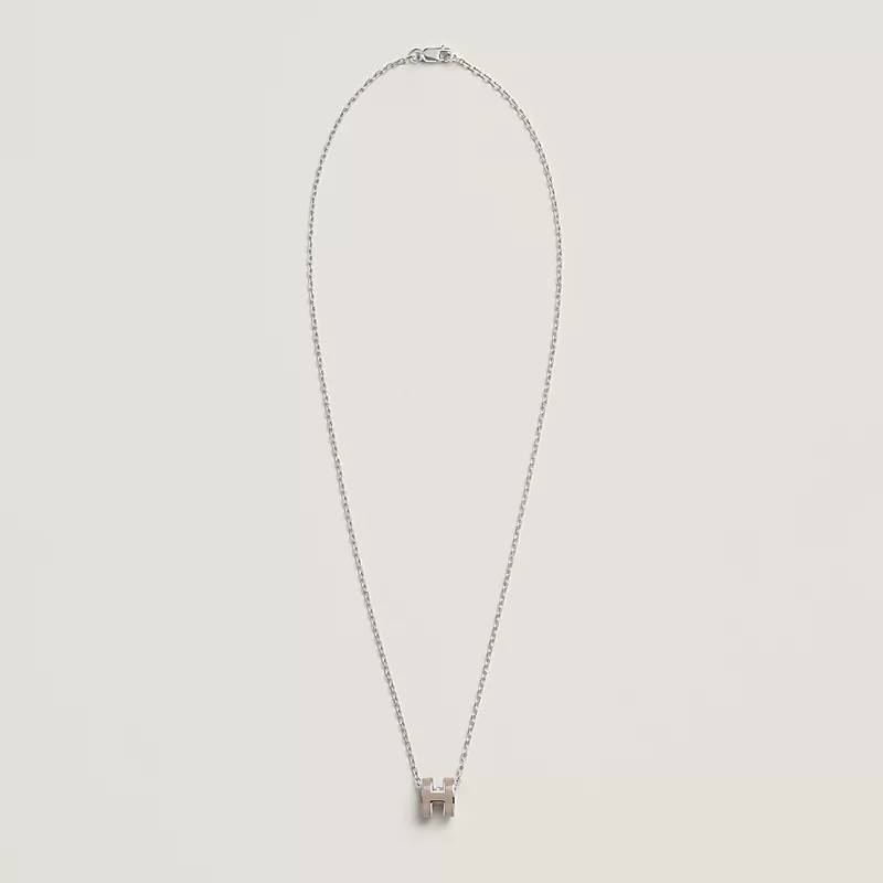 ❤️全新未使用品👍💯Hermes mini pop h 墜飾 奶茶色/銀鏈-1