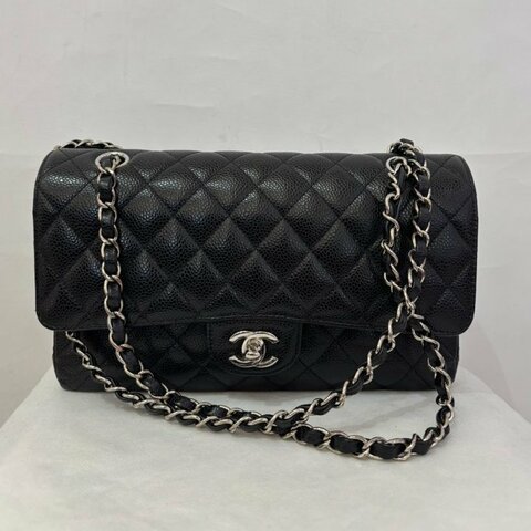 Chanel黑荔枝牛皮Classic flap coco25