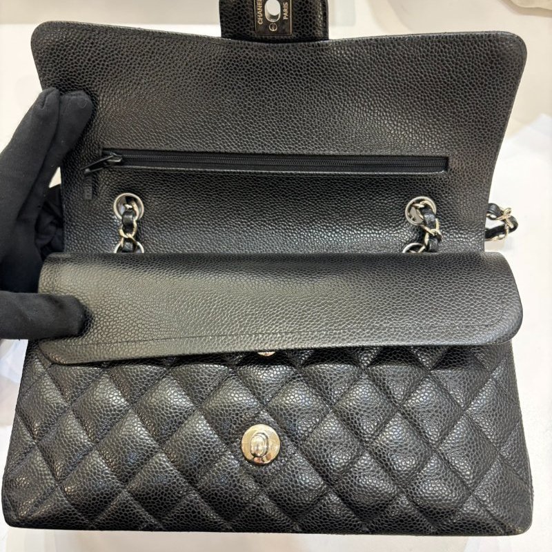 Chanel黑荔枝牛皮Classic flap coco25-8