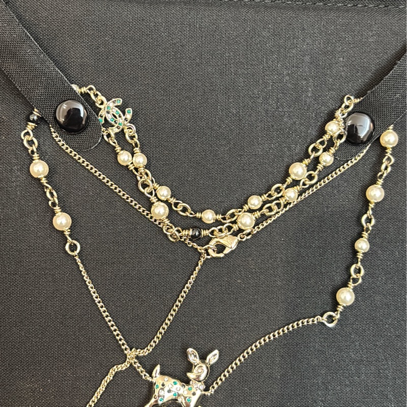 Chanel2025VIP聖誕限定年終禮~小鹿珍珠項鍊(中長鏈)-0