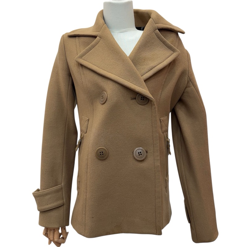 Burberry 駝色 雙排扣 女士 短款 大衣 二手 vintage-1