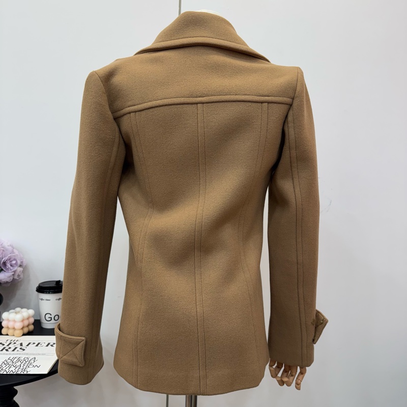 Burberry 駝色 雙排扣 女士 短款 大衣 二手 vintage-2