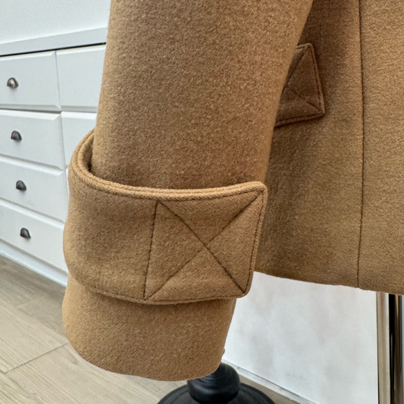 Burberry 駝色 雙排扣 女士 短款 大衣 二手 vintage-11