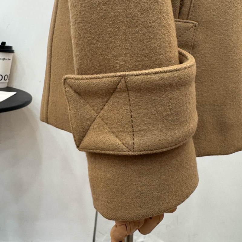 Burberry 駝色 雙排扣 女士 短款 大衣 二手 vintage-12