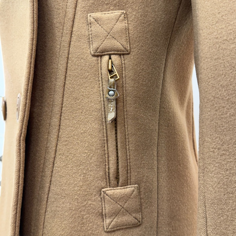 Burberry 駝色 雙排扣 女士 短款 大衣 二手 vintage-14