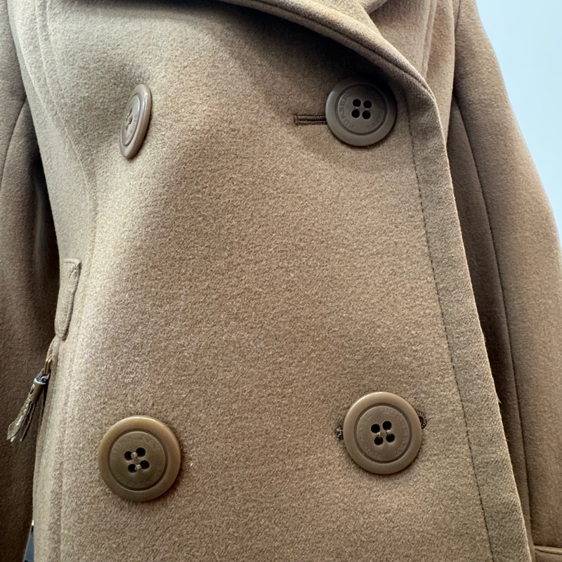 Burberry 駝色 雙排扣 女士 短款 大衣 二手 vintage-16
