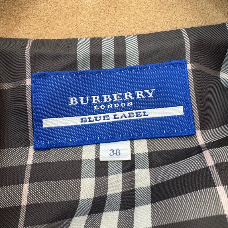 Burberry 駝色 雙排扣 女士 短款 大衣 二手 vintage-17