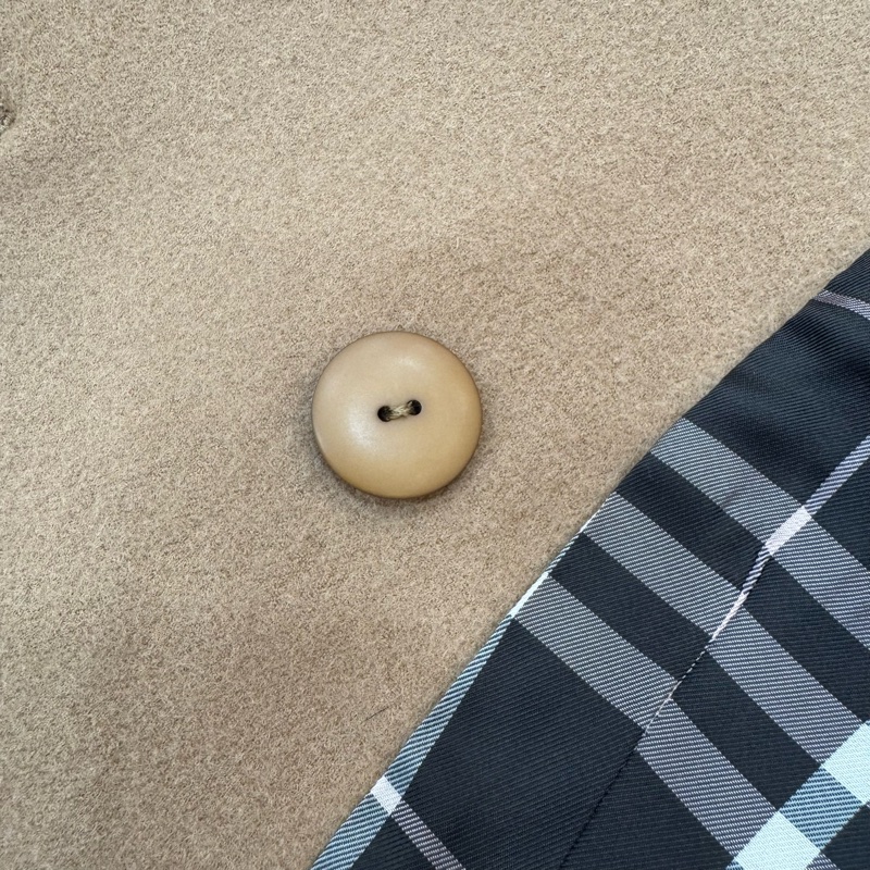 Burberry 駝色 雙排扣 女士 短款 大衣 二手 vintage-19