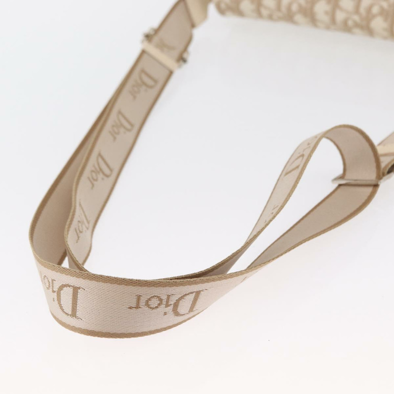 【日本直送】Christian Dior Trotter帆布花朵單肩包 PVC 米色 銀色 正品 ki6266-6