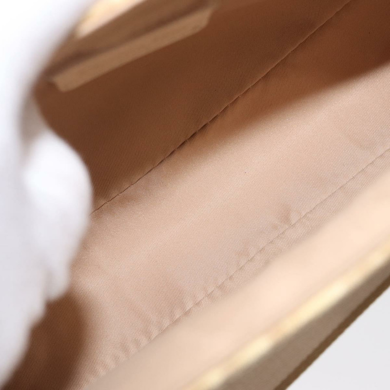 【日本直送】Christian Dior Trotter帆布花朵單肩包 PVC 米色 銀色 正品 ki6266-10