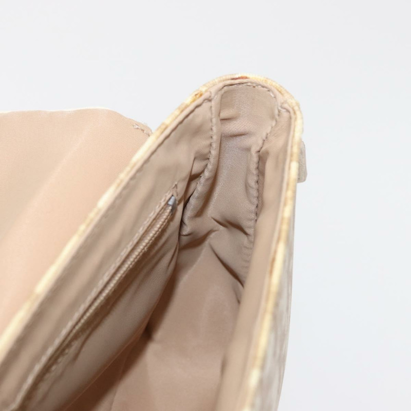 【日本直送】Christian Dior Trotter帆布花朵單肩包 PVC 米色 銀色 正品 ki6266-18