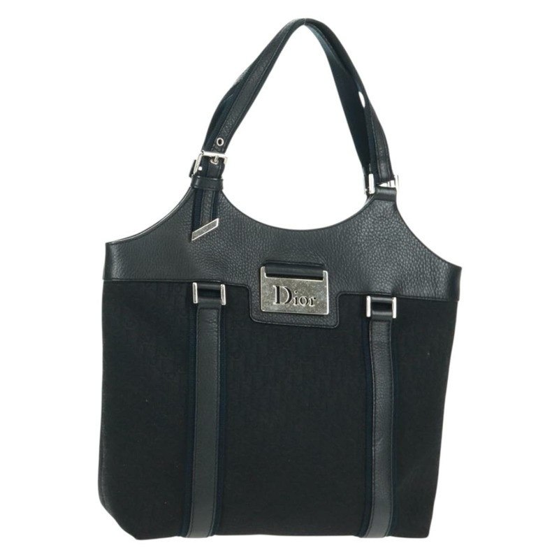 【日本直送】Christian Dior Trotter帆布手提包 黑色 銀色 正品 164034V-0